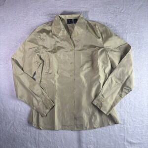 VTG‎ Y2K INC International Concepts Green Collared Long Sleeve Top Women's 12